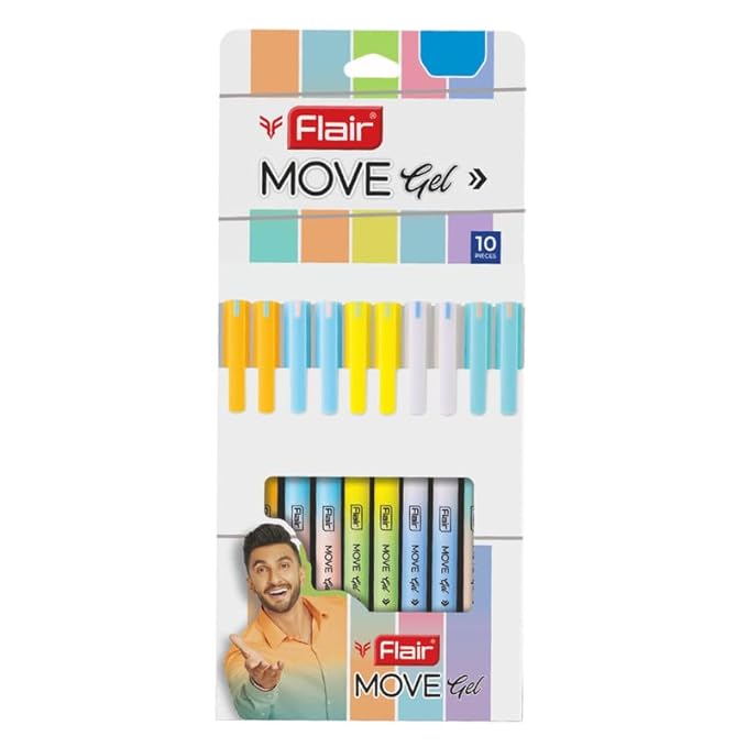 Flair MOVE Gel Pen (Pack of 10)