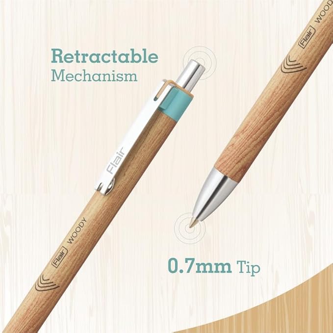 Flair WOODY CLIQ Ball Pen (Pack of 5)