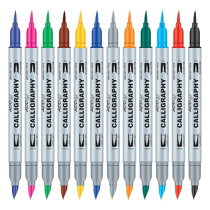 Add Gel CALLIGRAPHY 12 Dual Tip Brush Pens