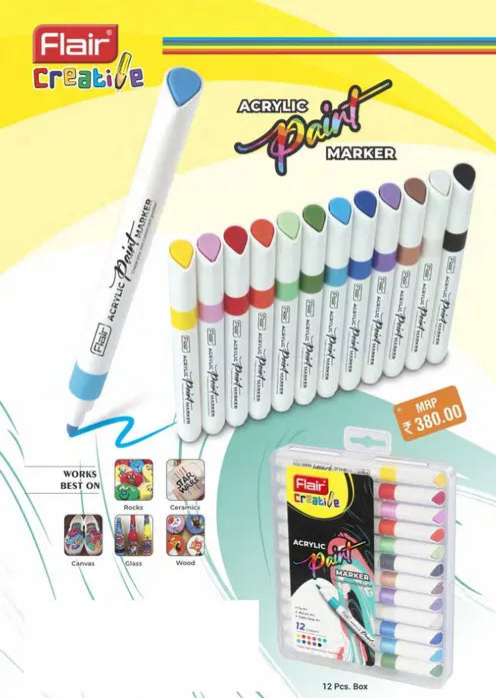 Flair ACRYLIC PAINT Marker (Set of 12)