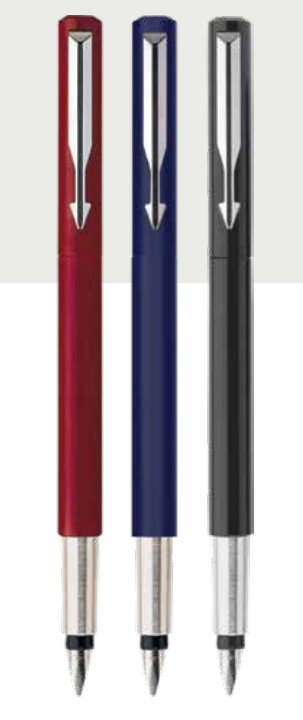 Parker VECTOR STANDARD CALLIGRAPHY FOUNTAIN PEN WITH CHROME TRIM