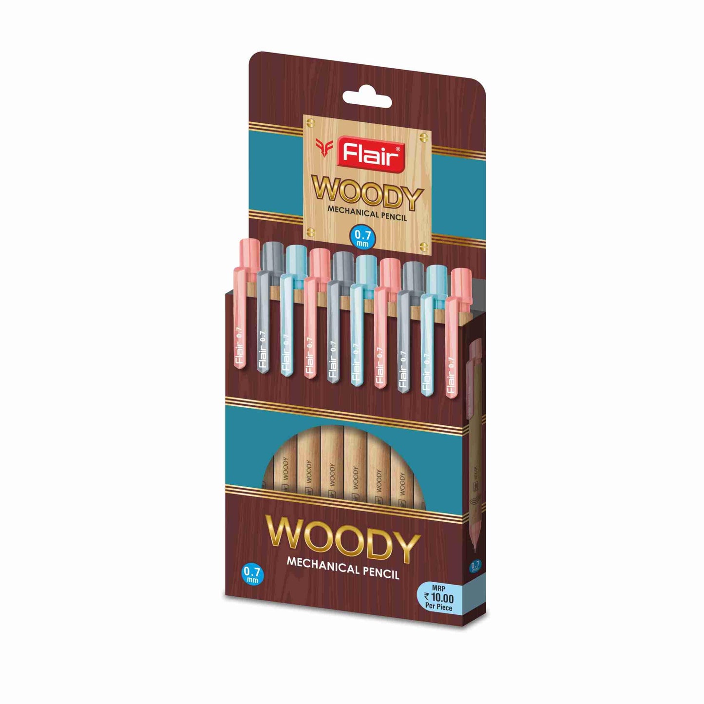 Flair WOODY 0.7MM Mechanical Pencil (Pack of 10)
