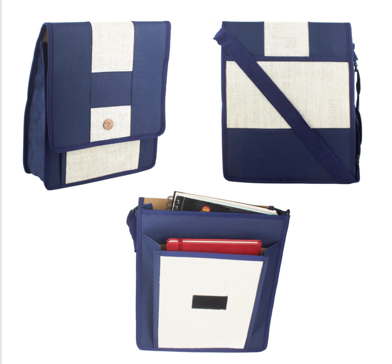 ABSTRACT PANEL Crossbody Jute Bag