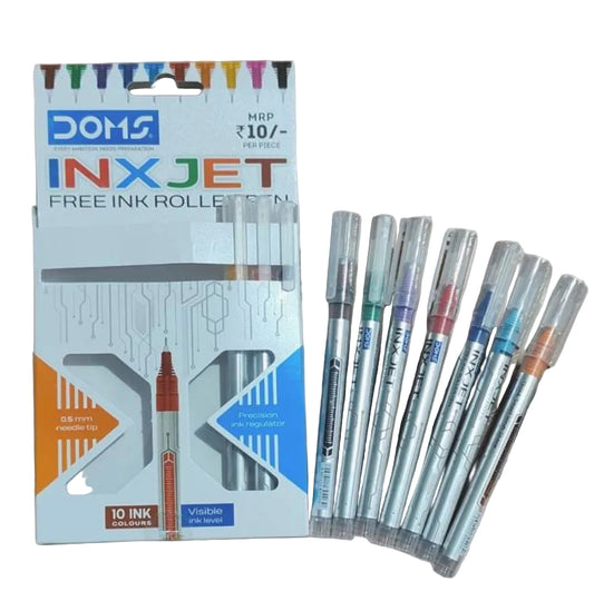 Doms INXJET Free Ink Roller Pen (Assorted)