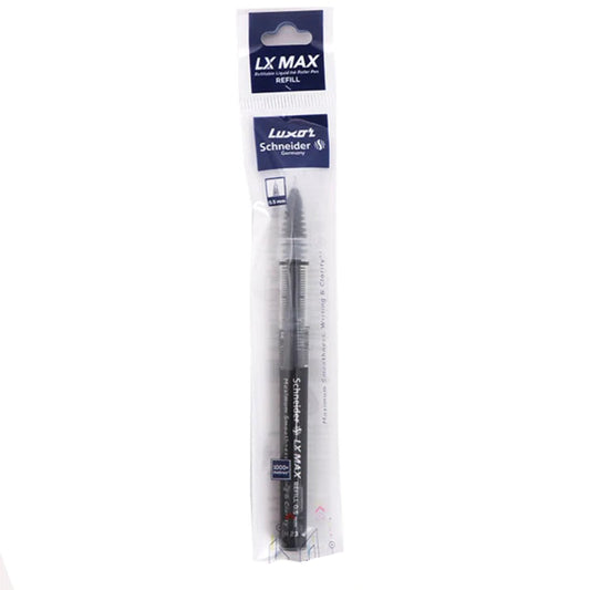 Luxor LX MAX  Roller Pen Refill- Black (Pack of 4)