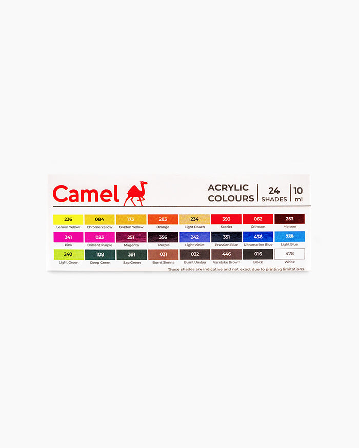 Camel Acrylic Colour 10ml (24 Shades)