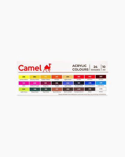 Camel Acrylic Colour 10ml (24 Shades)