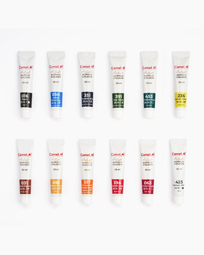Camel Artist Acrylic Colour 20ml (12 Shades)