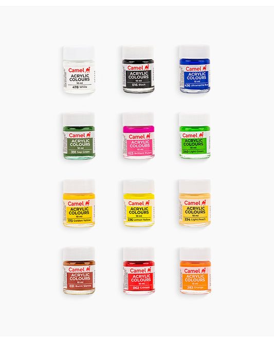 Camel Acrylic Colour 10ml (12 Shades)