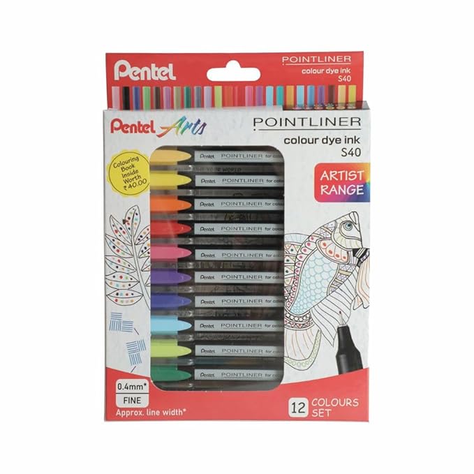Pentel ARTZ POINTLINER S40 COLOUR DYE Ink (12 Shades)