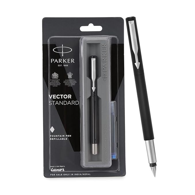 Parker VECTOR STANDARD FOUNTAIN PEN WITH CHROME TRIM