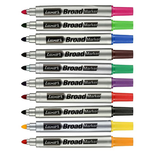 Luxor BROAD MARKER  ASSORTED (Pack of 10)