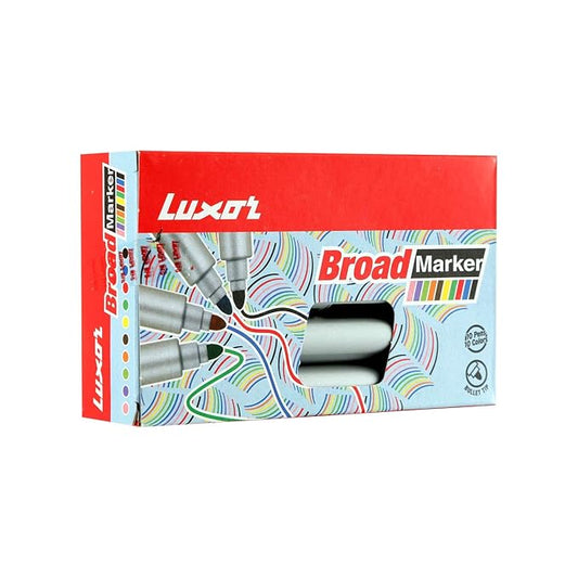 Luxor BROAD MARKER  ASSORTED (Pack of 10)