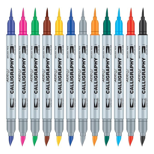 Add Gel CALLIGRAPHY  12 Dual Tip Brush Pens