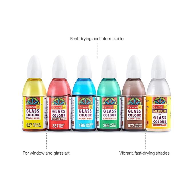 Camel Solvent Based Glass Colour 5ml (6 Shades)