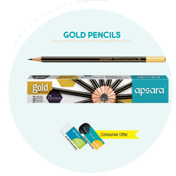 Apsara GOLD Pencil (Pack of 10)