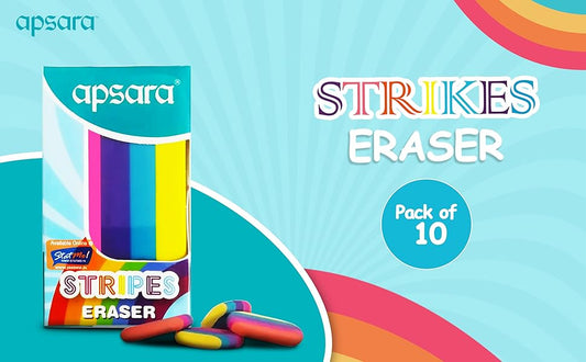 Apsara STRIPES Eraser (Pack of 10)