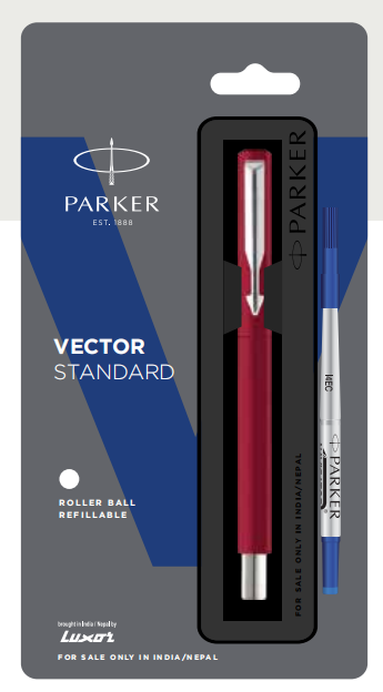 Parker VECTOR STANDARD ROLLER BALL PEN WITH CHROME TRIM
