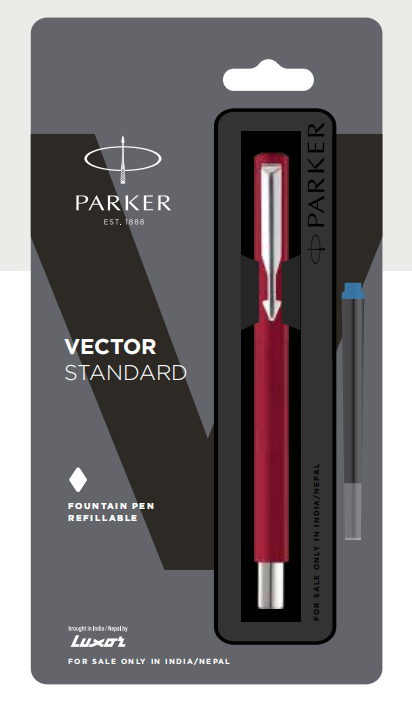 Parker VECTOR STANDARD FOUNTAIN PEN WITH CHROME TRIM