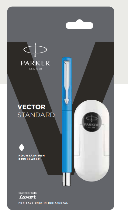 Parker VECTOR STANDARD FOUNTAIN PEN WITH CHROME TRIM