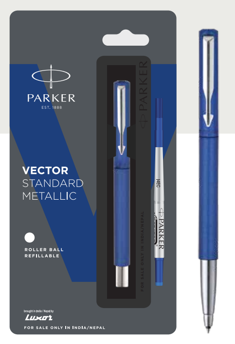 Parker VECTOR STANDARD METALLIC ROLLER BALL PEN CHROME TRIM