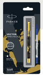 Parker VECTOR TIMECHECK ROLLER BALL PEN WITH GOLD TRIM