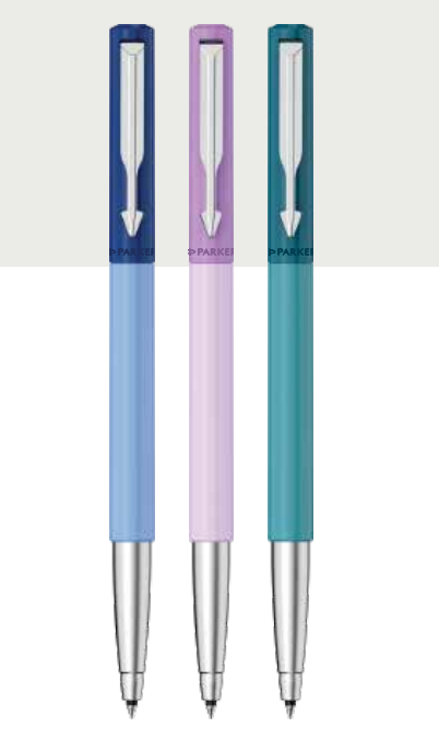 Parker VECTOR COLOUR BLOCK ROLLER BALL PEN WITH CHROME TRIM