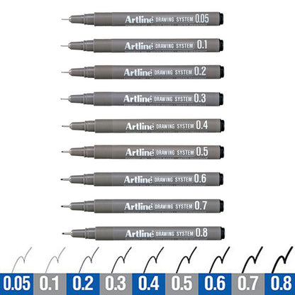 Artline Drawing System Pen (Set of 9)