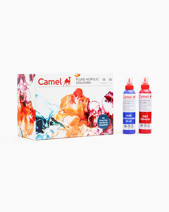 Camel Fluid Acrylic Colour 50ml (18 Shades)