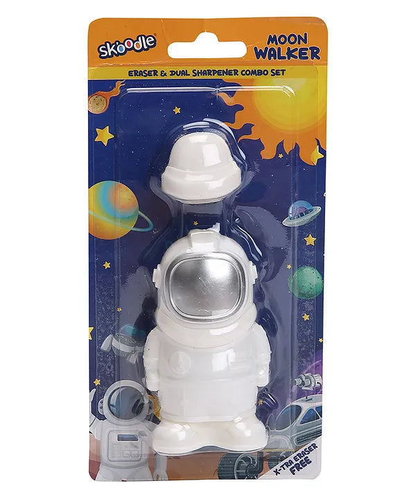 Skoodle Moon Walker Eraser & Dual Sharpener Combo Set