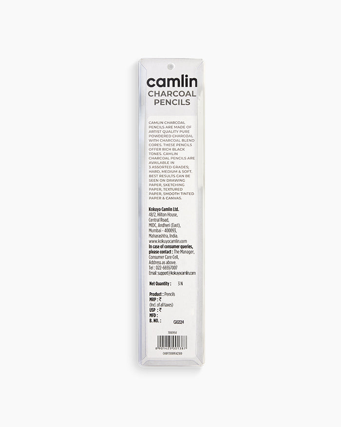 Camlin Charcoal Pencil (Set of 3)