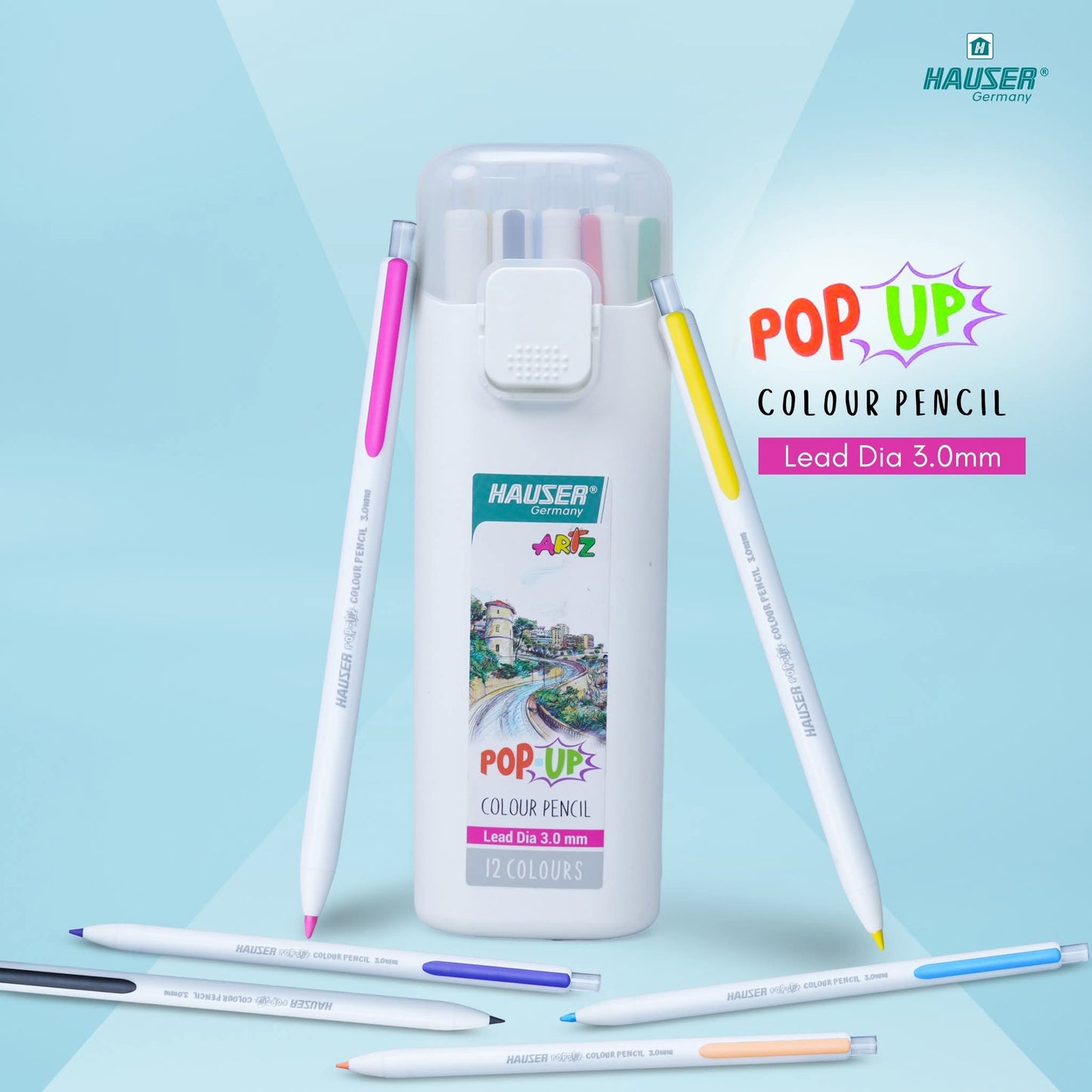 Hauser POP-UP Colour Pencil 12 Shades